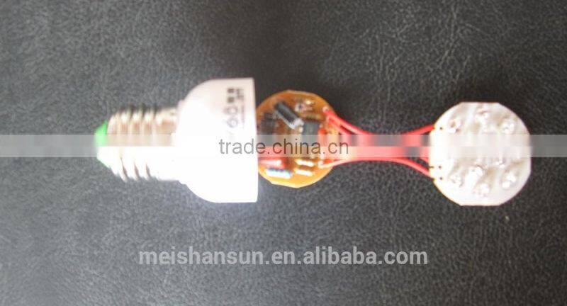 Newest 3W colourful changing light LED bulb crystal and PBT material