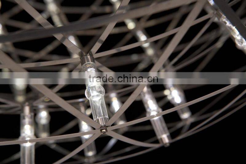 round stainless steel hanging lights in 3 different size with LED