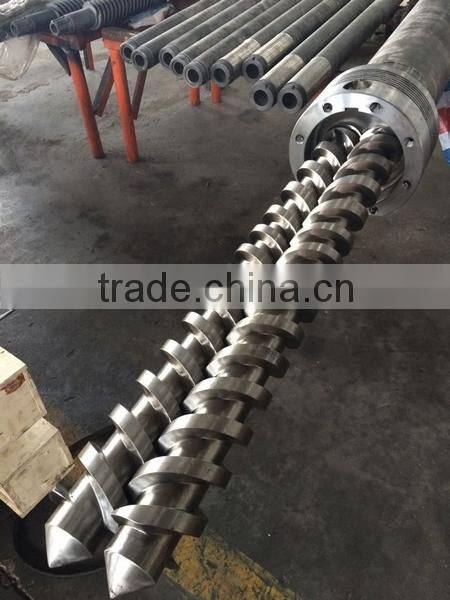 chrome/nitride/bimetallic parallel twin screw barrel for plastic extruder machine