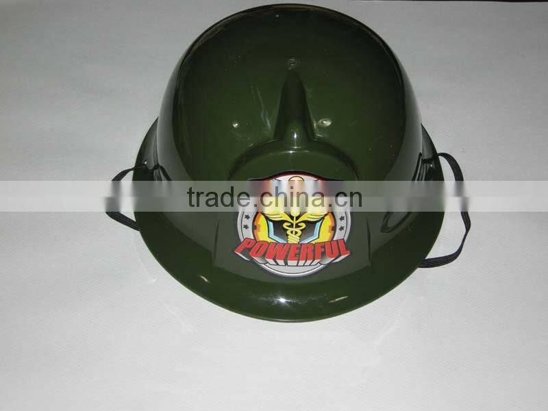 olive green plastic toy helmet for kid JC2503197