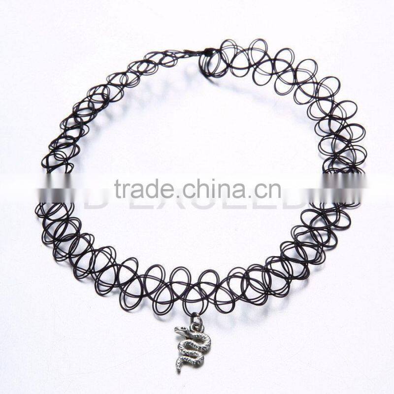 2015 Hot Plastic Elastic Tattoo Choker Necklace