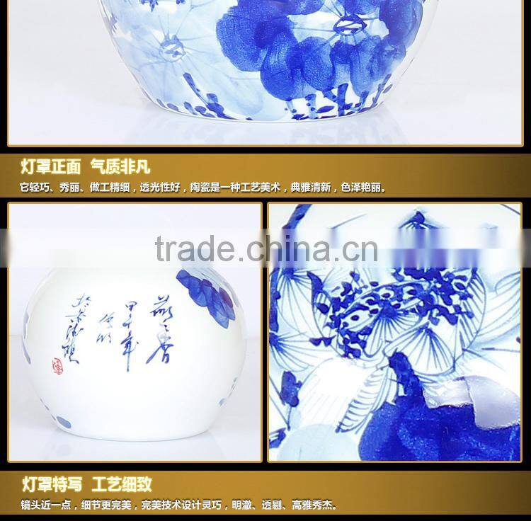 Vintage Chandelier 4 Light Classic Porcelain Wood ceiling light Hall Living Room