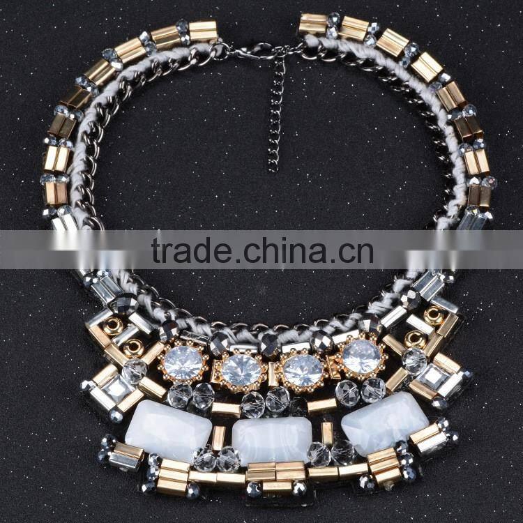 Fashion Crystal Choker Chunky Statement Bib Chain Necklace Pendant Jewelry
