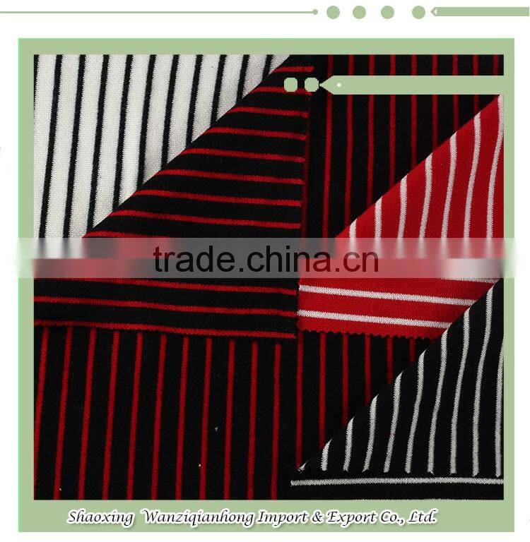 Shaoxing polyester rayon spandex yarn dyed TR interlock fabric