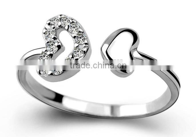 heart diamond solid value 925 silver china cz rings