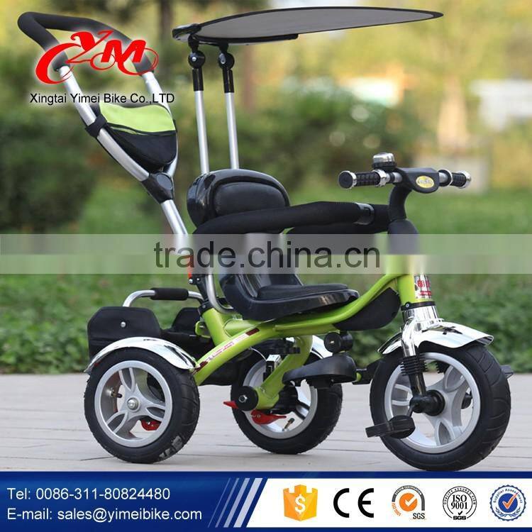 Alibaba Wholesale Best Quality metal baby tricycle with wagon / two seat child 3 wheel trike / AIR TYRE tricycle for children