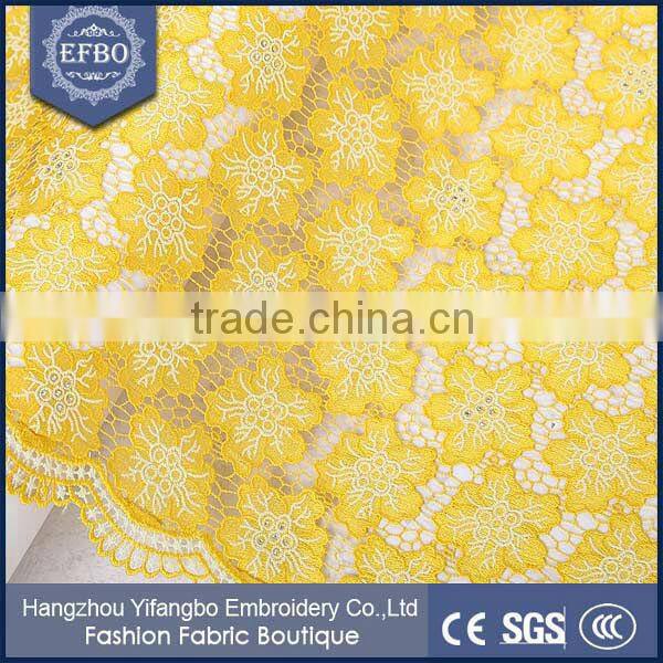 Hot Selling Floral Pattern High Quality Cupion Lace Fabric For Woman Dress