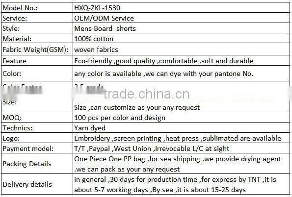 Blank White Color Wholesales Mens Board Short L Size