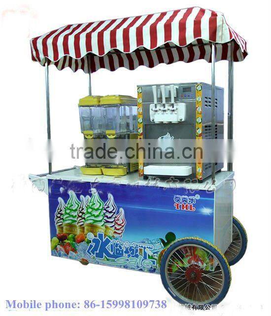 Soft ice cream display cart