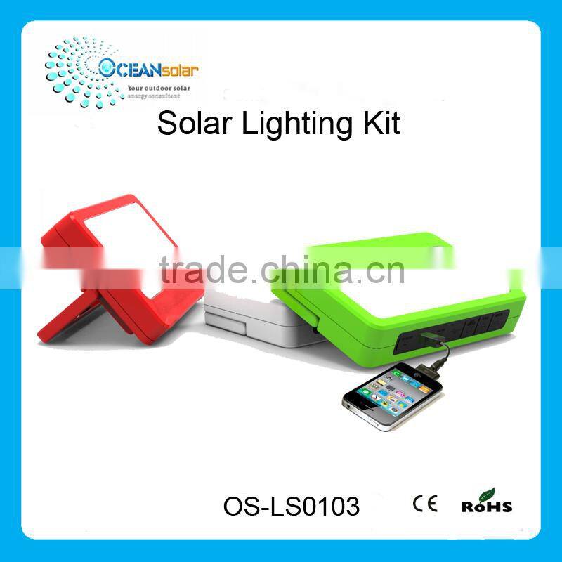 5W5V portable solar lighting kit with warning light easy using