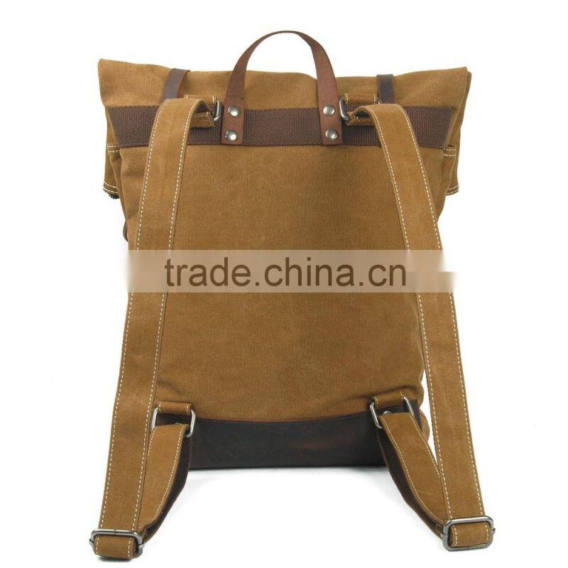 Trendy eminent waxed canvas 15inch laptop travel backpack laptop rucksack wholesale laptop backpack bag from guangzhou supplier