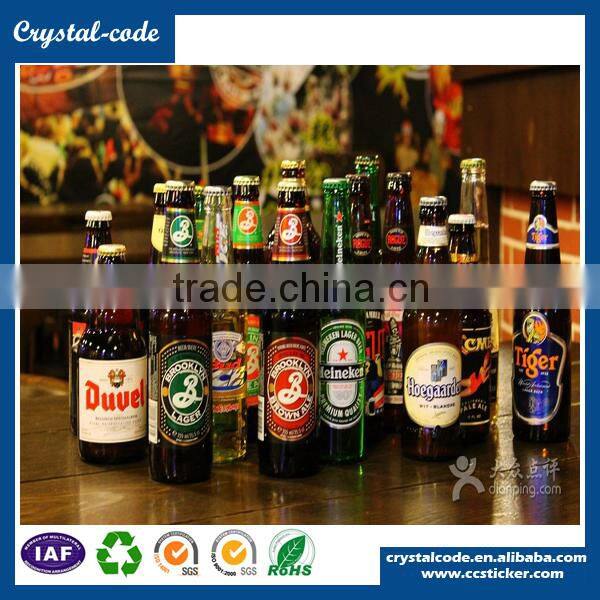 Superior blank white printed custom beer bottle label