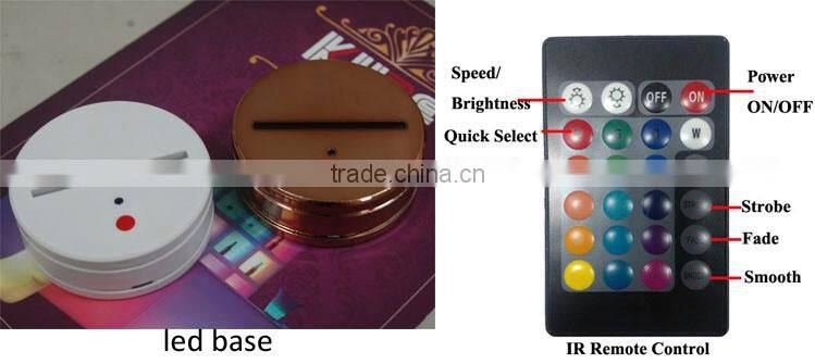 Rechargeable 3D LED Night Light Acrylic Plate USB Port Table Lamp