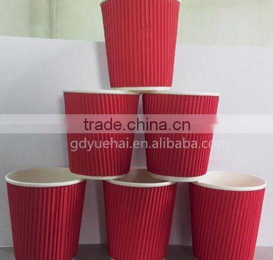 new product small 8oz red ripple wall cup in foshan factory