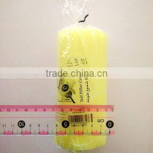 2016 paraffin wax colored decorative dinner pillar candles