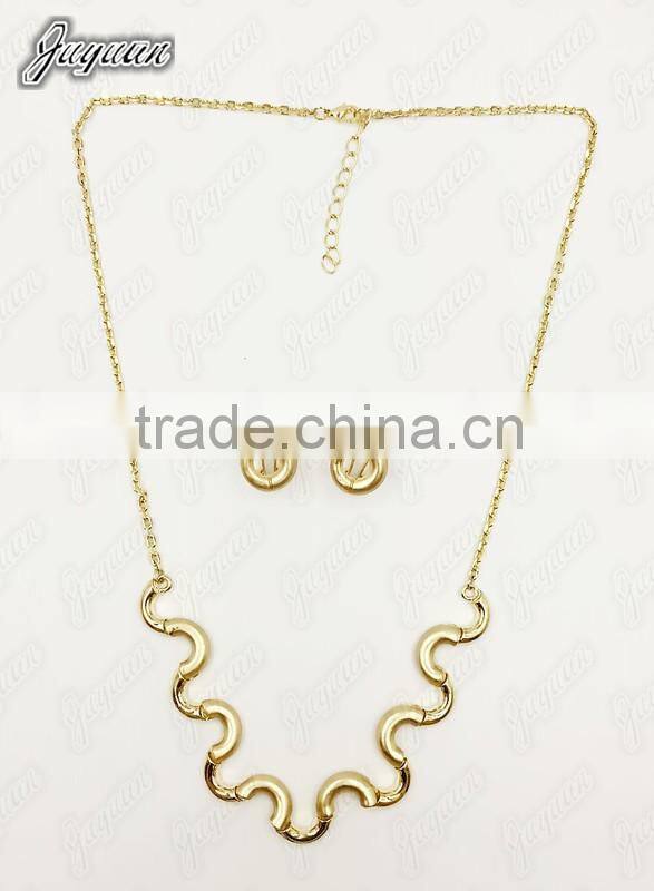 Juyuan Fashion 18K Gold Plated Pendant&Earring semi-gloss set