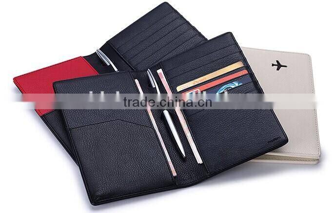 Hot Sale Leather Passport Holder, passport wallet With Pen holder