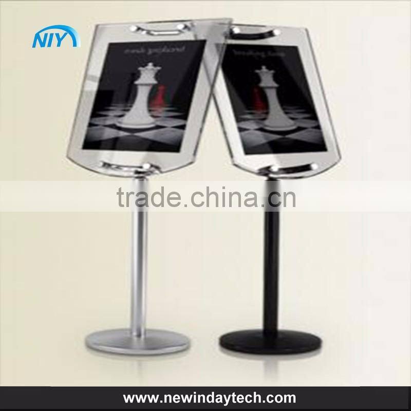 adjustable acrylic advertising stand poster frame display stand, board poster stand with header