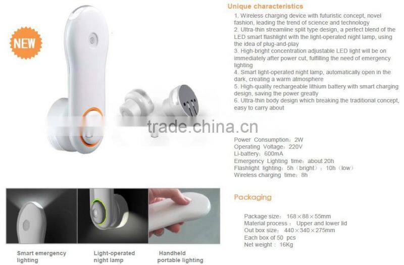 LED Smart Wireless Emergency Lighting Light-operated night lamp Handheld portable lighting