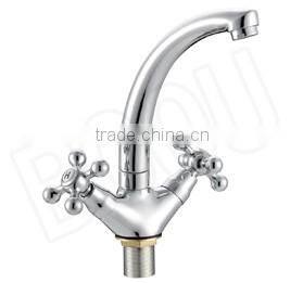 (ZQ5310-1F)BOOU cross handle brass cartridge basin faucet