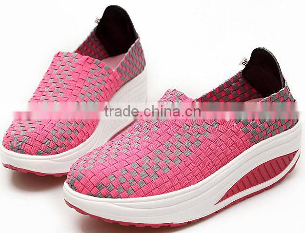 popular women's woven shoes with high quality , casual sport shoes