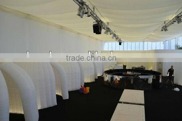 Inflatable Structure The inflatable office pod with coloured lighting