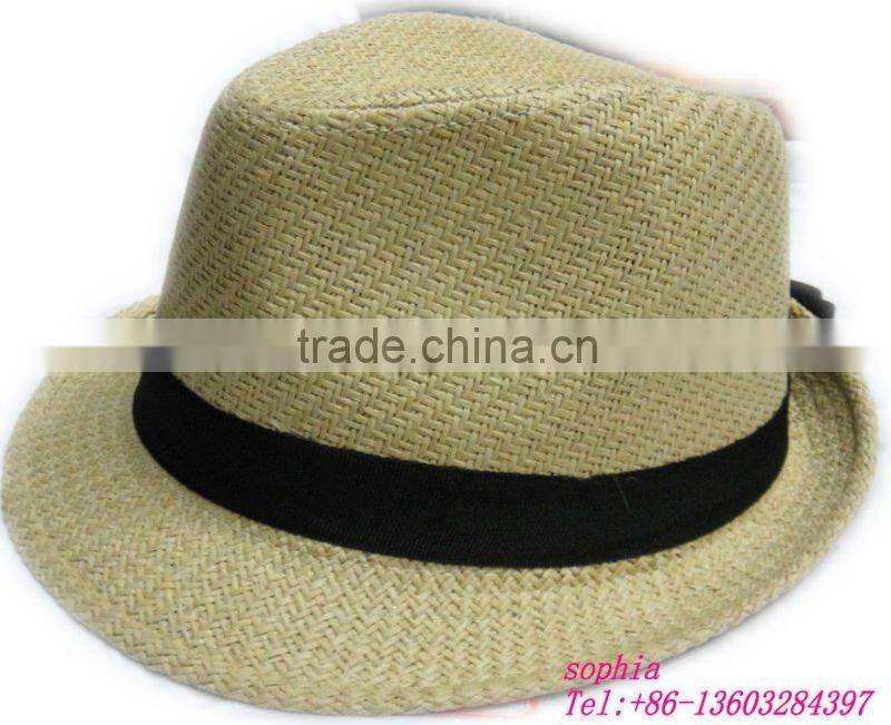 fashion paper straw shimmer fedora hat.paper straw summer hat