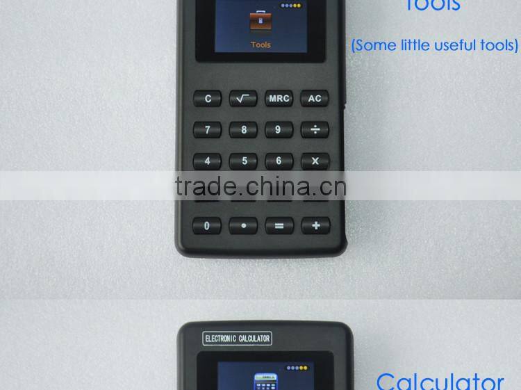 Magic Calculator with MP4 function has eBook, Photo, Music, Video, Recorder, FM Radio, Emergency Button to back to Calculator