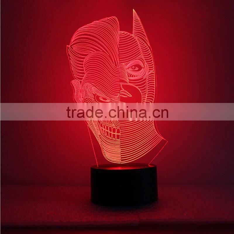 Double Faced Man 3D Night Light Creative Christmas Gift Led Night Light Vision 3D Night Light