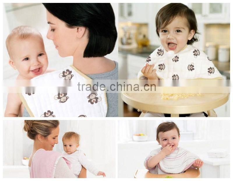 Hot selling 100% cotton muslin baby bibs and burp cloths