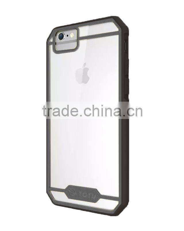 For Apple iPhone 6 Bumper Case, Fashion Hybrid Color Clear Hard Case with TPU Side Bumper Cover Case For Apple iPhone 6 4.7 5.5