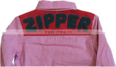 boys fashion latest design 100%cotton red check t shirt