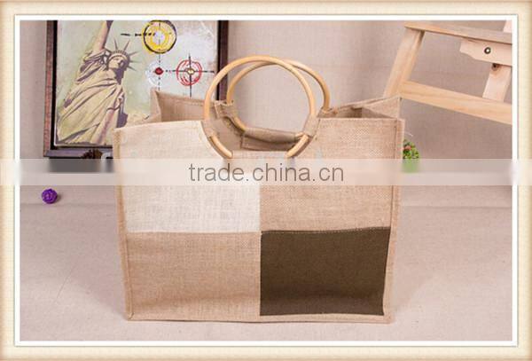 jute bag bangladeshi with wooden handle