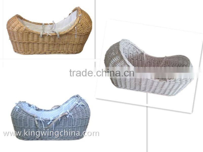 Natural wicker baby basket