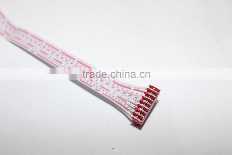 KSM electrical cable assemble Custom Flat Ribbon Cable Assembly with Micro Match 1.27mm Red IDC Socket and Red IDC Socket