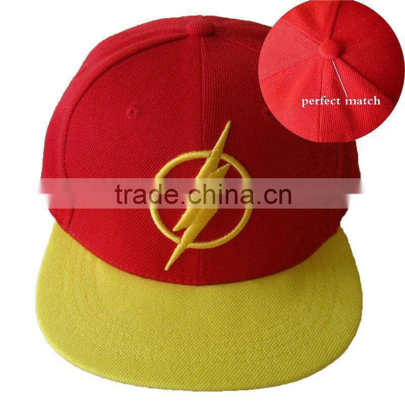 6-panel batman snapback cap with 3D embroidery