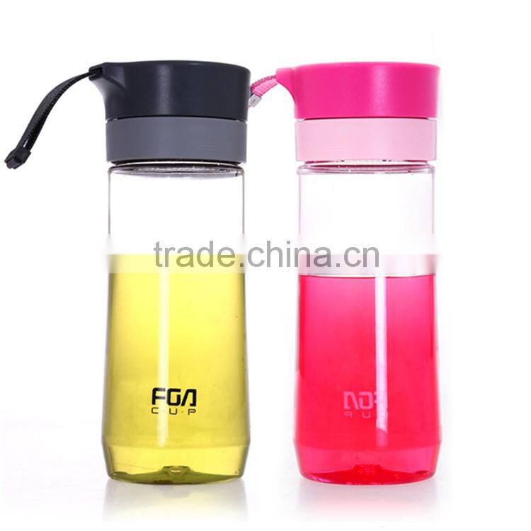 Space cup glass transparent lid filter plastic cup readily cup leak-proof wide mouth plastic water bottle