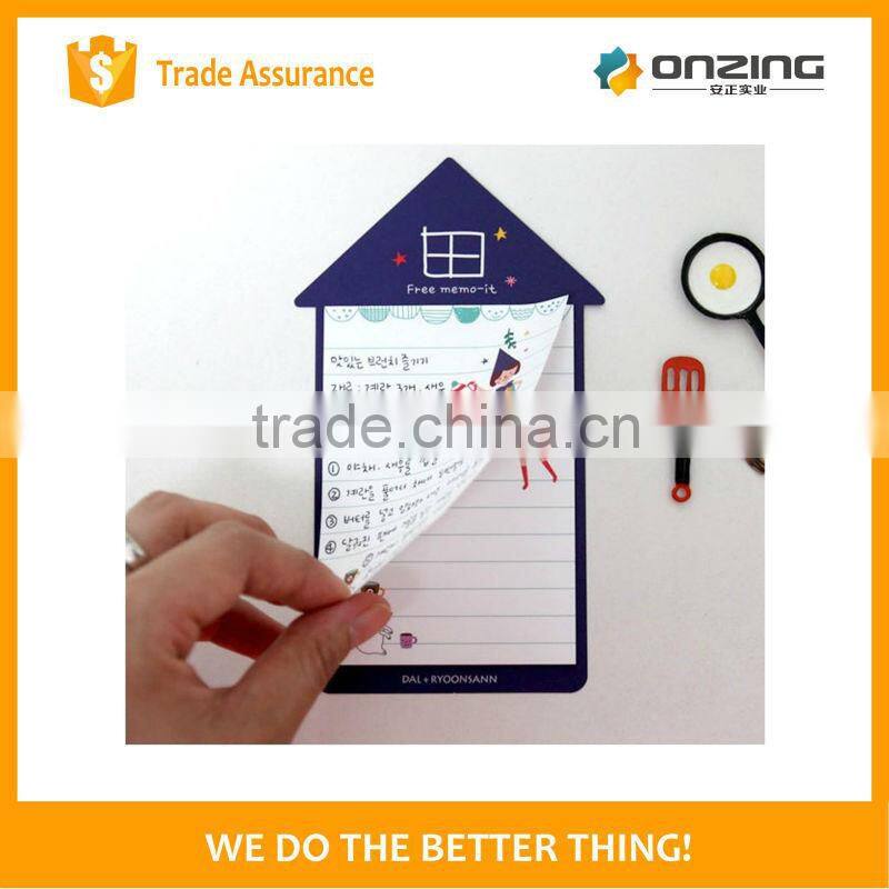 Onzing good quality die cut house shape with sticky as gifts for promotion