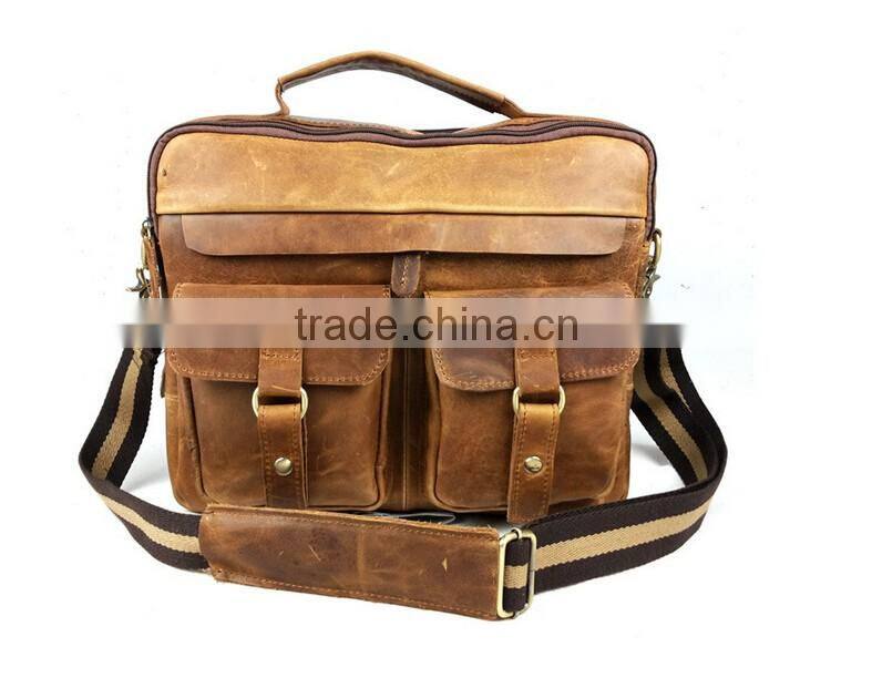 Boshiho vintage cowhide leather handle handmade travel bags organizer