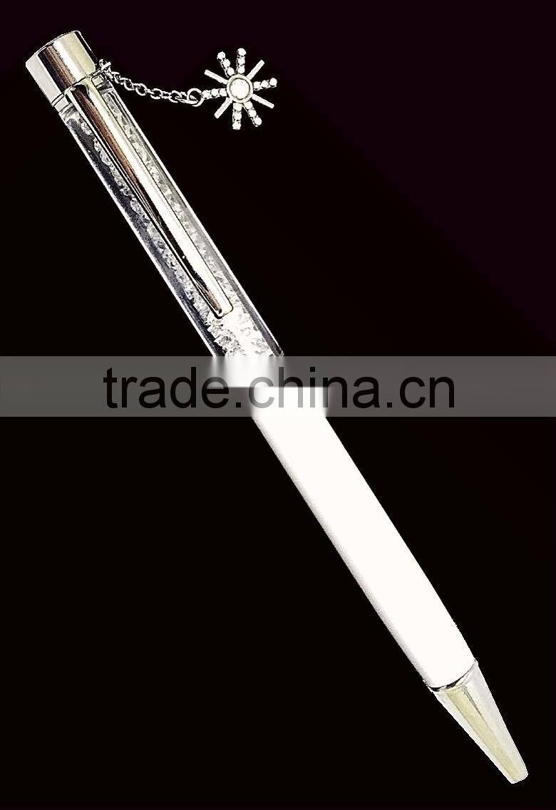 Beautiful crystal ball pens with sun flower pendant for Christmas gifts or wedding gifts