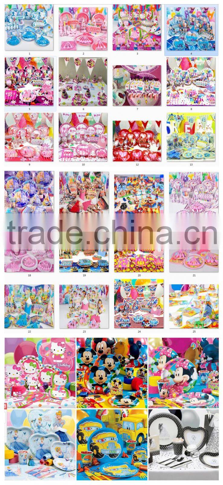 Six-piece Kids birthday party decorations-girls birthday party-theme party decorations