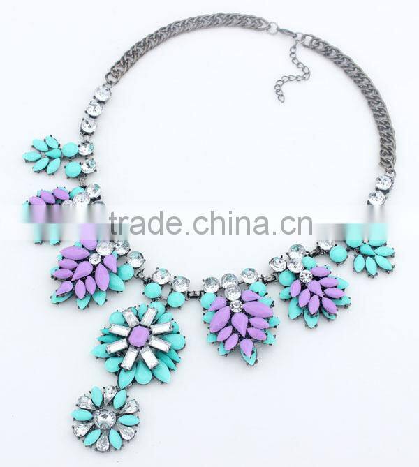New Leaf Flower Resin Vintage Choker Pendant Statement Necklace Women Necklaces & Pendants Fashion Necklaces for Women 2014