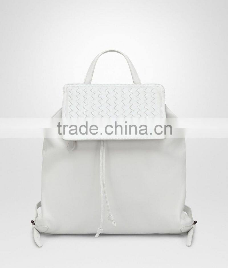 fashion desginer Elegant gray patent PU leather lady backpack