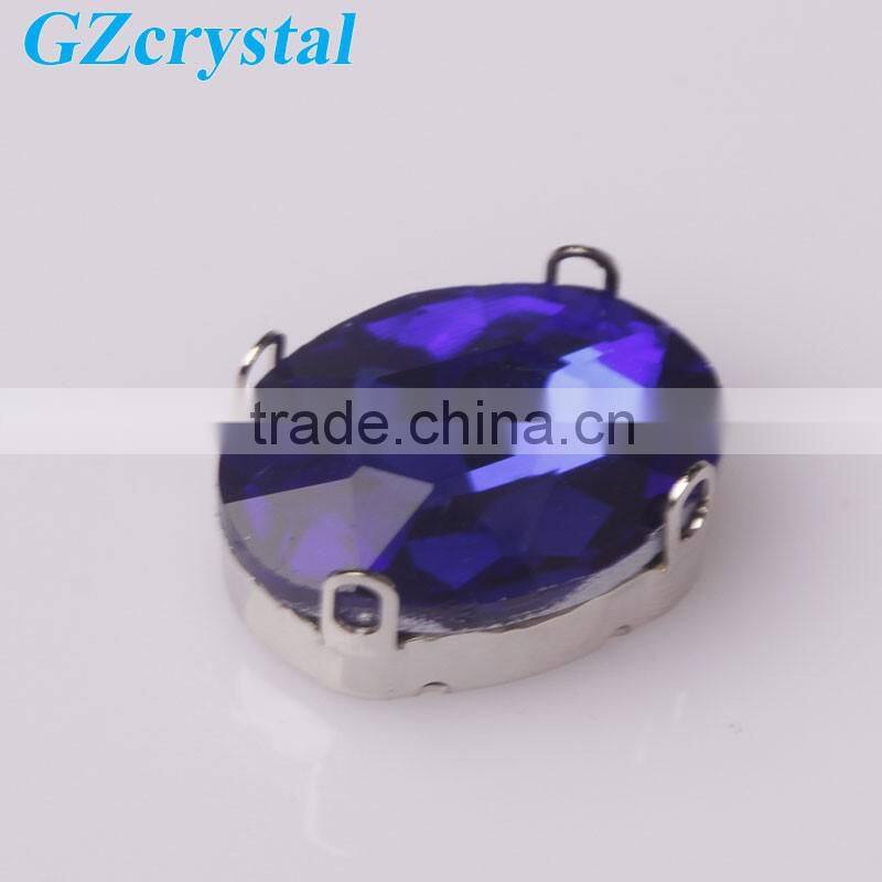 Wholesale Oval Machine Cut Capri Blue Nano Crystal Glass Stone