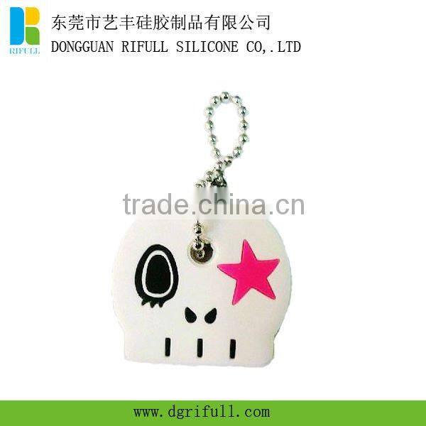 promotional gift pink heart element silicon keychain