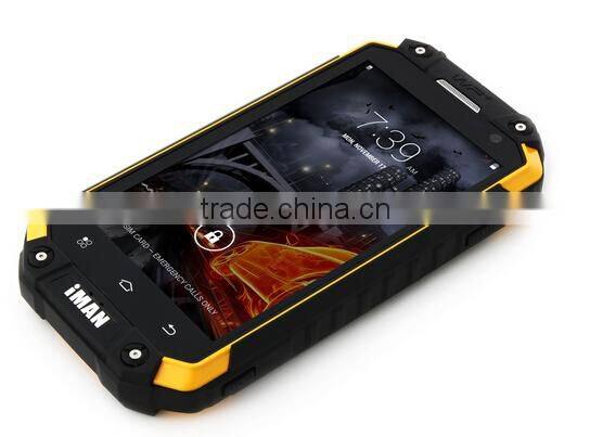iMAN i6 Walkie Talkie Smartphone IP68 Android 4.4 MTK6592 4.7 Inch 2GB 32GB NFC Yellow
