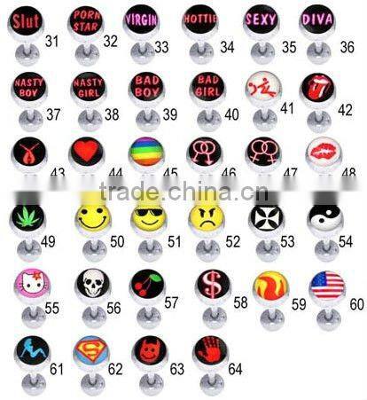 Gold Solid Titanium Monroe Labret ring with Ball Body Jewelry