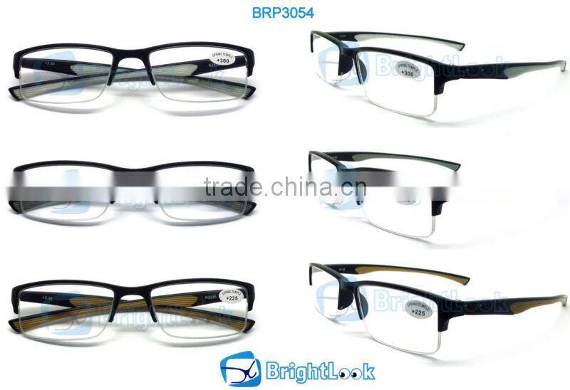 Hot selling plastic reading glasses with soft rubber temple tip