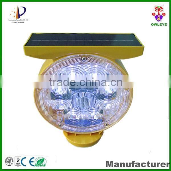 Synchronous flash solar power led warning light ,16led solar warning light