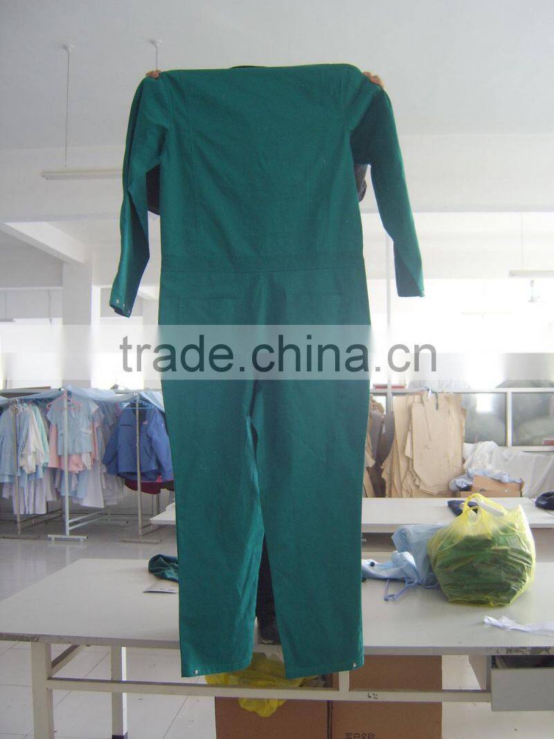 cotton green coverall high quality
